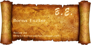Borna Eszter névjegykártya